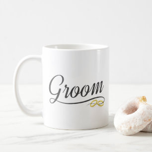 Einfache Blumige Hochzeits-Kalligrafie Tasse