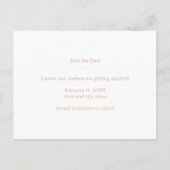 Einfache Blush-Botanische Monogramm Save the Date Postkarte (Rückseite)