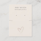 Einfache Blush-Herz-Kette Earring Display Visitenkarte (Vorderseite)