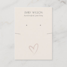 Einfache Blush-Herz-Kette Earring Display Visitenkarte