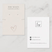 Einfache Blush-Herz-Kette Earring Display Visitenkarte (Vorne/Hinten)