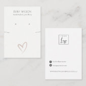 Einfache Blush-Herz-Kette Earring Display Visitenkarte (Vorne/Hinten)