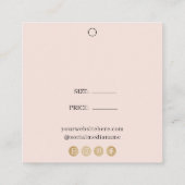 Einfache Blush-Logokombination - Preis für Social Quadratische Visitenkarte (Rückseite)
