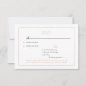 Einfache Blush Moderne Schriftart Hochzeit RSVP-Ka RSVP Karte (Vorderseite)