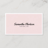 Einfache Blush Pink Border Script Typografie QR-Co Visitenkarte (Vorderseite)