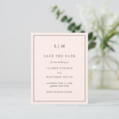 Einfache Blush Pink Budget Hochzeit speichern Sie  (Stehend Vorderseite)