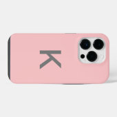 Einfache Blush Pink Chic Monogram Custom iPhone Hülle (Rückseite (Horizontal))