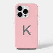 Einfache Blush Pink Chic Monogram Custom iPhone Hülle (Rückseite)