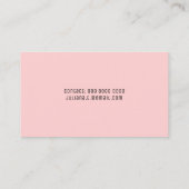 Einfache Blush Pink Feminine Visitenkarte (Rückseite)