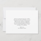 Einfache Blush Pink Floral Elegante Hochzeit Dankeskarte (Rückseite)