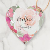 Einfache Blush Pink Fushia Blumenzettel Geschenkanhänger (Rückseite)