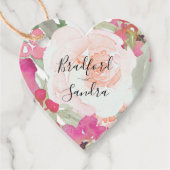 Einfache Blush Pink Fushia Blumenzettel Geschenkanhänger (Vorderseite)