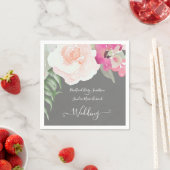 Einfache Blush Pink Fushia Blumenzettel Serviette (Beispiel)