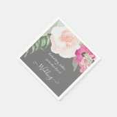 Einfache Blush Pink Fushia Blumenzettel Serviette (Ecke)