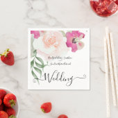 Einfache Blush Pink Fushia Blumenzettel Serviette (Beispiel)