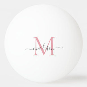 Einfache Blush Pink Gray Monogram Moderne Chic Scr Tischtennisball