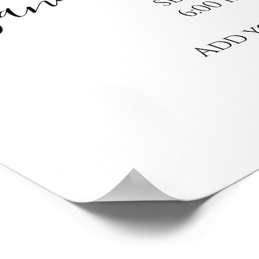 Einfache Blush Pink Himbeere Blumenzettel Poster (Ecke)