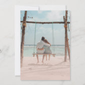 Einfache Blush Pink Hochzeitsfeier mit Foto Einladung (Rückseite)