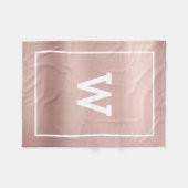 Einfache Blush Pink Initial Monogram Fleecedecke (Vorderseite (Horizontal))