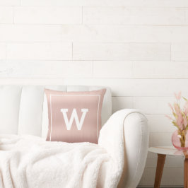 Einfache Blush Pink Initial Monogram Kissen