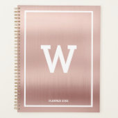 Einfache Blush Pink Initial Monogram Monthly Planer (Vorderseite)