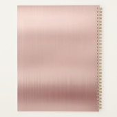 Einfache Blush Pink Initial Monogram Monthly Planer (Rückseite)