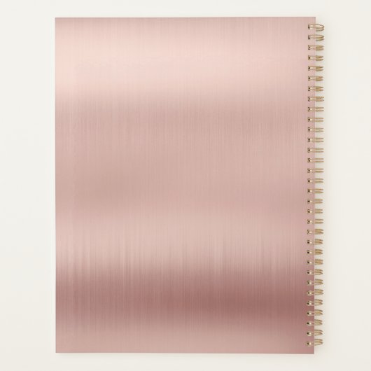 Einfache Blush Pink Initial Monogram Monthly Planer (Rückseite)