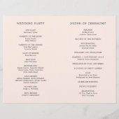 Einfache Blush Pink Monogram Elegant Wedding Progr (Rückseite)