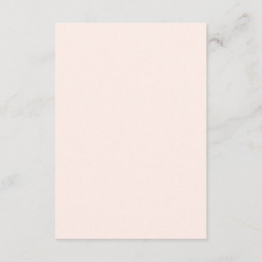 Einfache Blush Pink Monogram Elegante Hochzeit Begleitkarte (Rückseite)