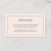 Einfache Blush Pink Monogram Elegante Hochzeit Begleitkarte (Vorderseite)