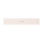 Einfache Blush Pink Monogram Elegante Hochzeit Einladungsbanderole (Flach)