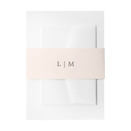Einfache Blush Pink Monogram Elegante Hochzeit Einladungsbanderole (Vorderseite Beispiel)