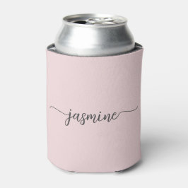 Einfache Blush Pink Monogram Girly Script Cooler Dosenkühler
