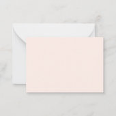 Einfache Blush Pink Monogram Mini Wedding RSVP Mitteilungskarte (Rückseite)