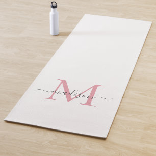 Einfache Blush Pink Monogram Modern Girl Script Yogamatte