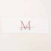 Einfache Blush Pink Monogram Moderne Girl Script Yogamatte (Rückseite (Horizontal))