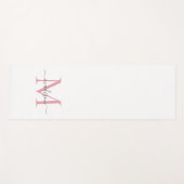 Einfache Blush Pink Monogram Moderne Girl Script Yogamatte (Vorderseite (Horizontal))