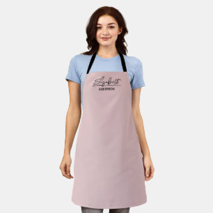 Einfache Blush Pink-Personalisierte Mitarbeiter-Mo Schürze