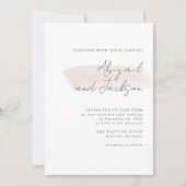 Einfache Blush Pink Pinselstriche Hochzeiten Einladung (Vorderseite)