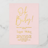 Einfache Blush Pink Real Foil Einladung