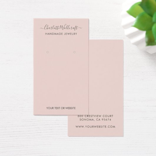 Einfache Blush-Pink-Script-Erd-Grafikkarte (Schreibtisch)