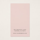 Einfache Blush-Pink-Script-Erd-Grafikkarte (Rückseite)