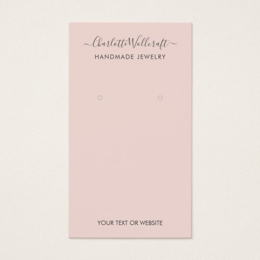 Einfache Blush-Pink-Script-Erd-Grafikkarte (Vorderseite)