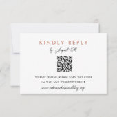 Einfache Blush Wedding Website UAWG QR Code Card Einladung (Vorderseite)