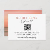 Einfache Blush Wedding Website UAWG QR Code Card Einladung (Vorne/Hinten)