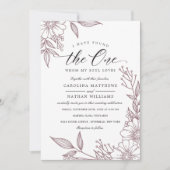 Einfache Blüte habe ich den gefunden | Mauve Weddi Einladung (Vorderseite)