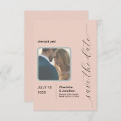 Einfache Blüte | Sage Modern Save the Date (Vorne/Hinten)