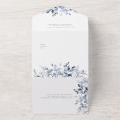 Einfache Blütenblume auf einer Hochzeit All In One Einladung (Außenbereich)