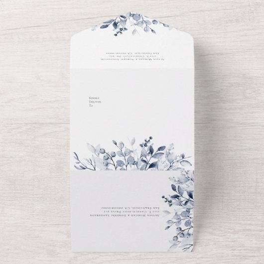 Einfache Blütenblume auf einer Hochzeit All In One Einladung (Außenbereich)