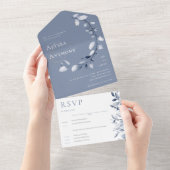 Einfache Blütenblume auf einer Hochzeit All In One Einladung (Abreißen)